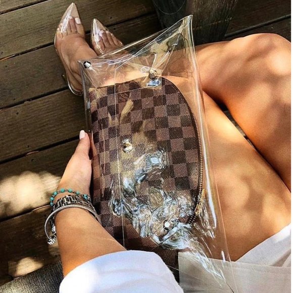 Envelope Transparent Clutch Clear Handbag Purse Bag - Picture 1 of 12